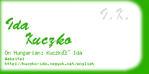 ida kuczko business card